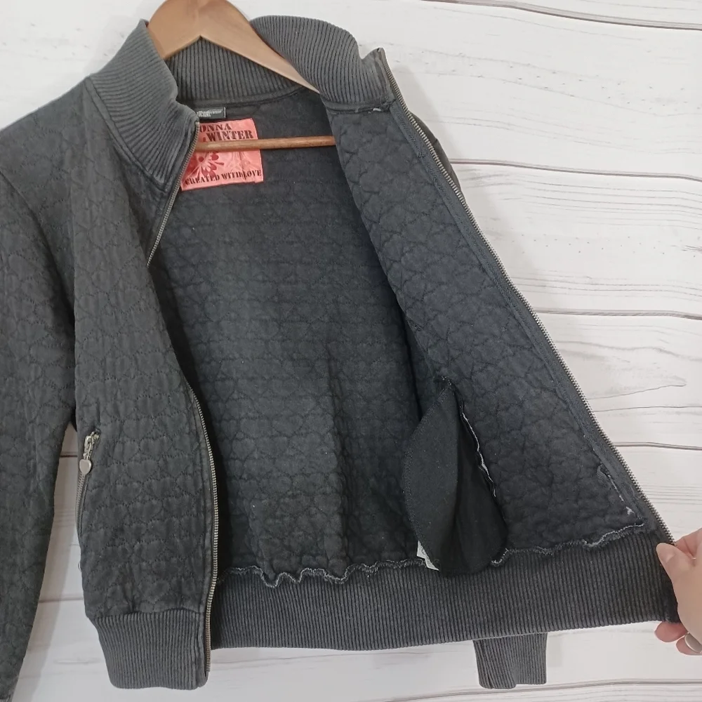 Madonna Winter Girls Medium 8/10 Casual Black Zipper Top Streetwear Coat Jacket